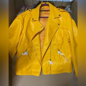 Faux Leather Zip Biker Jacket